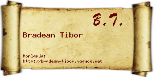 Bradean Tibor névjegykártya